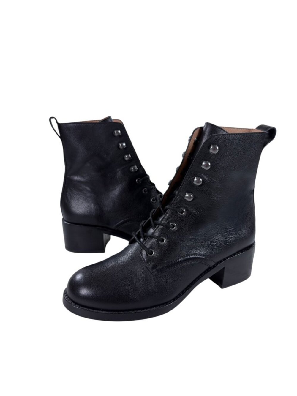 Madewell The Patti Lace up Combat Ankle Boots Womens Size 6 Black Leather